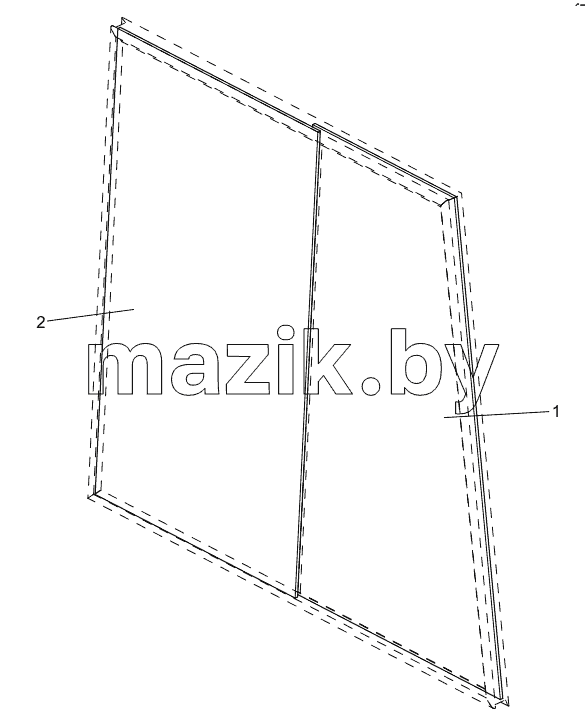  802157322 CAB DOOR GLASS ASSEMBLY