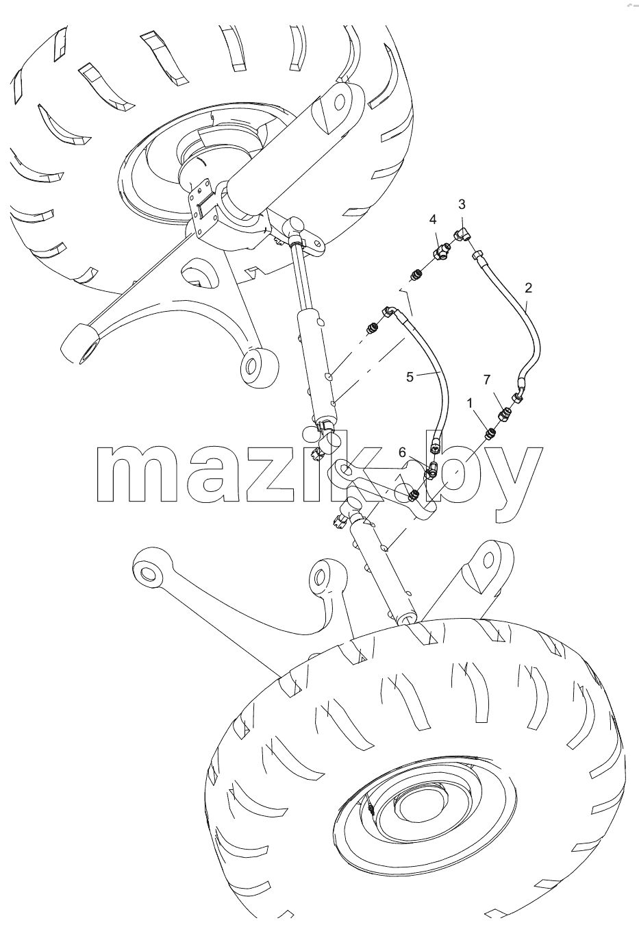  331400629 STEERING CYLINDER OIL CIRCUIT ASSEMBLY