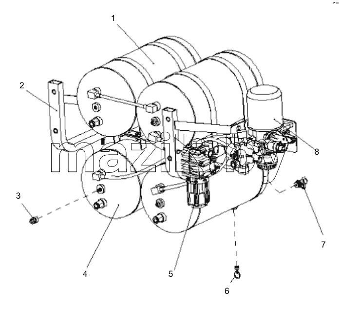  800988967 AIR CYLINDER AND DRYER ASSEMBLY