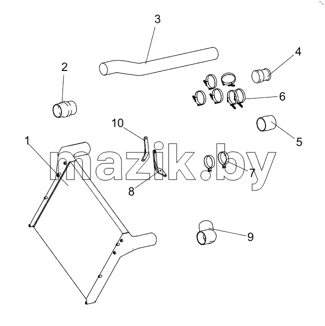  451113807 INTER COOLER AND CONNECTING PIPE ASSEMBLY