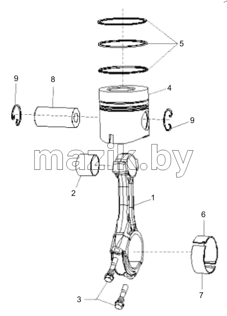  459321267 THE PISTON CONNECTING ROD