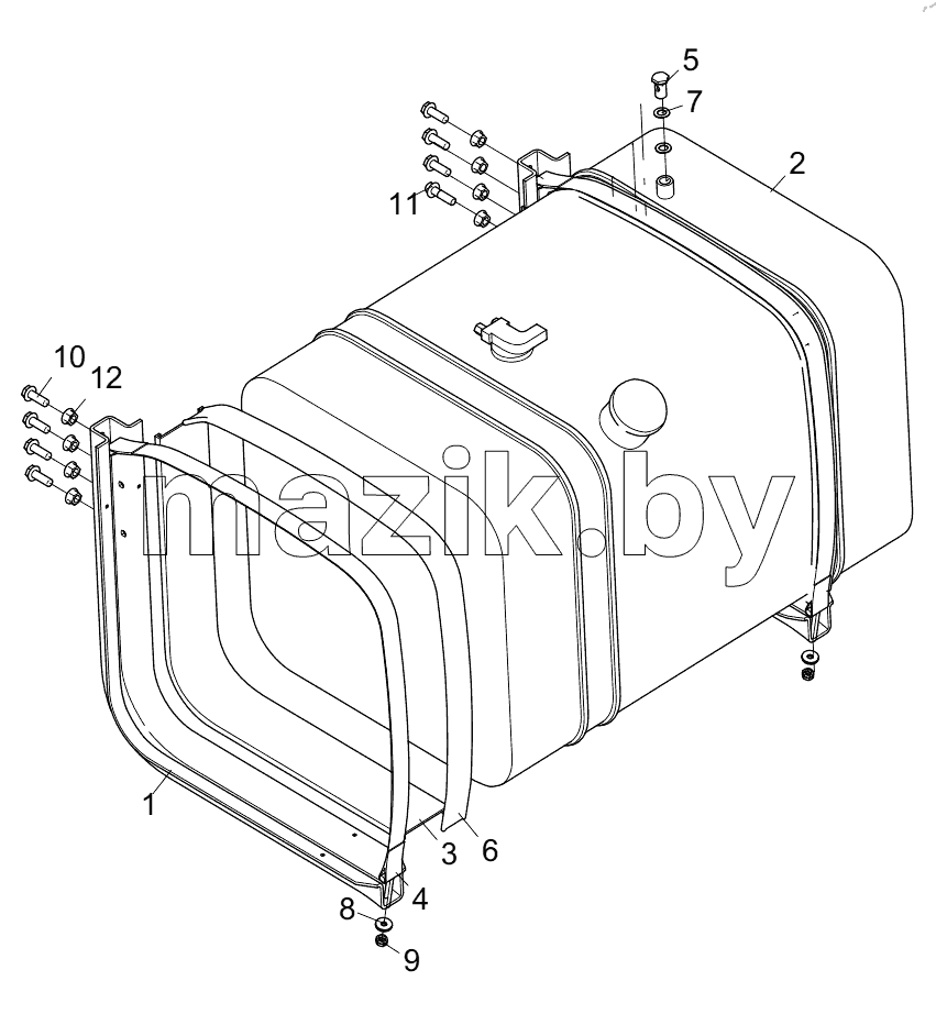  451106304 FUEL TANK ASSEMBLY AND BRACKET