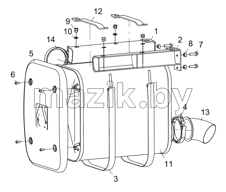 451206642 MUFFLER AND BRACKET