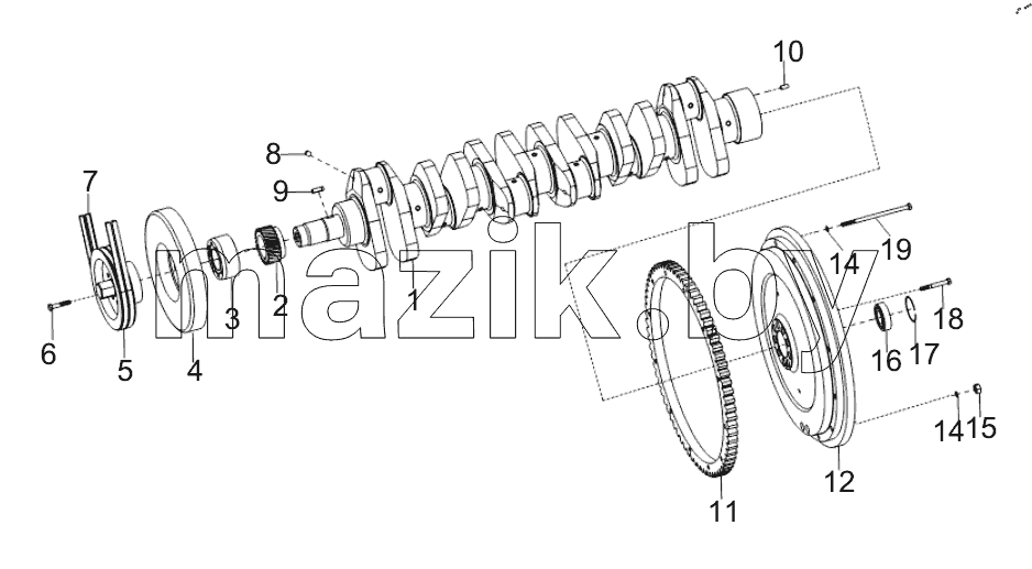 459321266 THE CRANKSHAFT FLYWHEEL