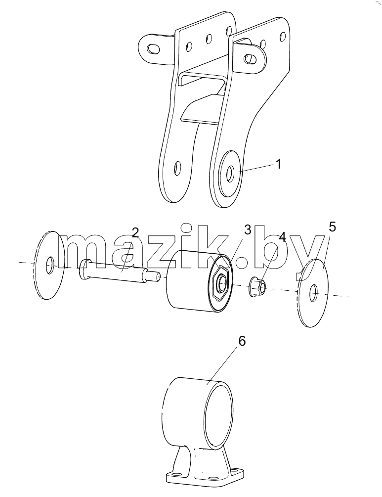  45501 4929 CAB RIGHT FRONT MOUNT ASSEMBLY