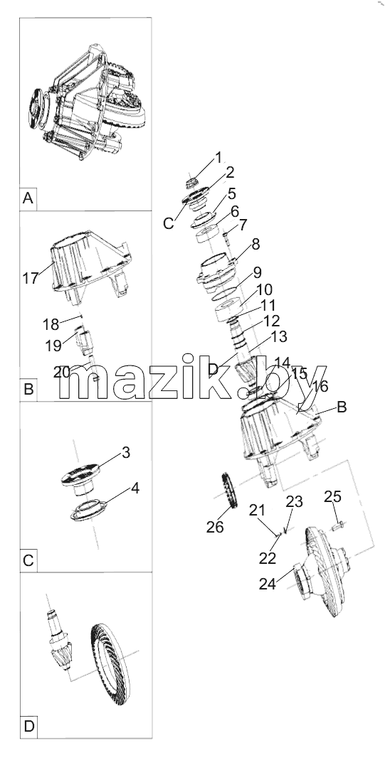  459310660 REAR AXLE MAIN REDUCER ASSEMBLY