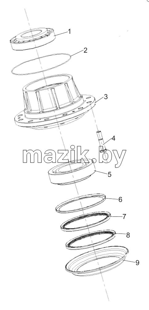  45930601 8 WHEEL HUB ASSEMBLY