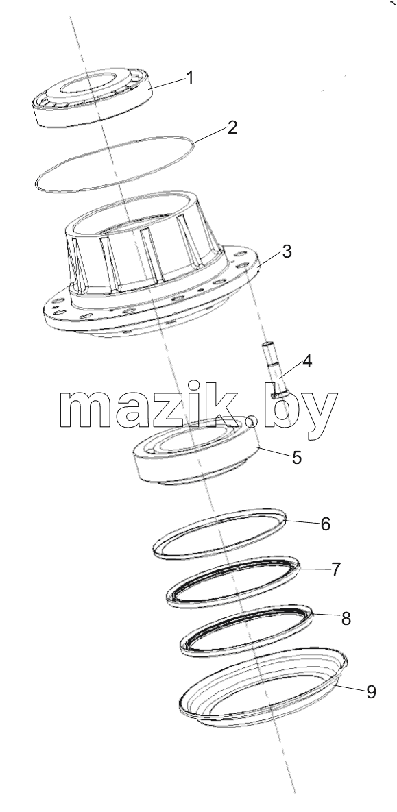  45930601 8 WHEEL HUB ASSEMBLY