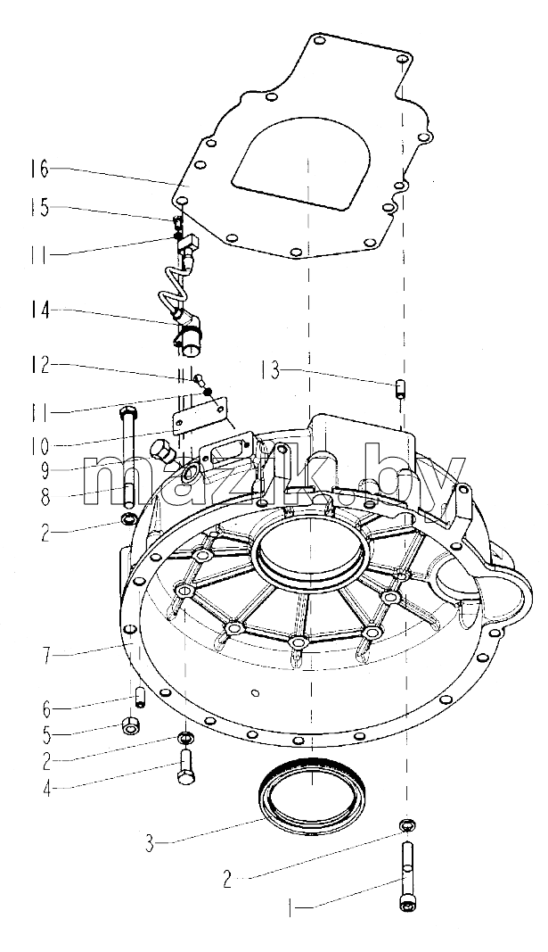  Flywheel housing assembly
