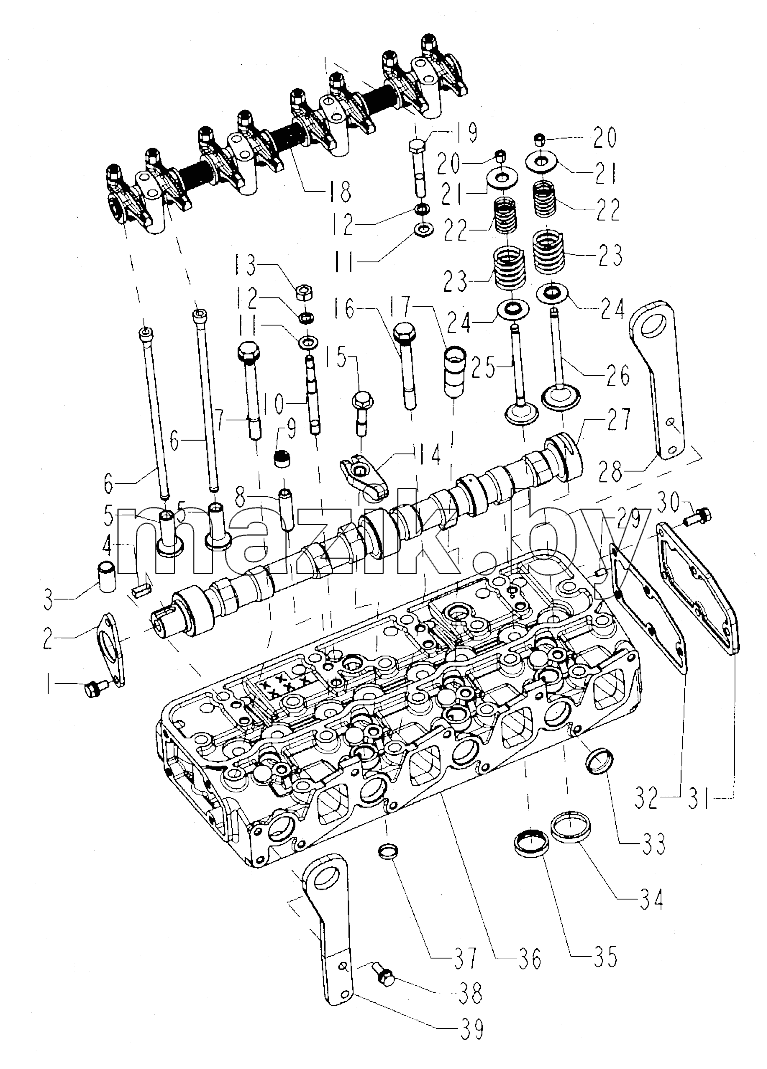  Cylinder head and gas exchanging system assembly