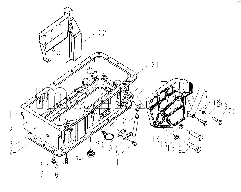  Oil pan and engine bracket assembly