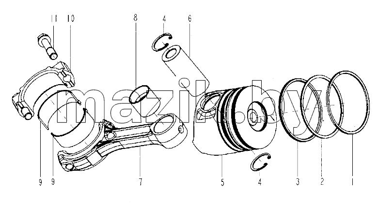  Piston and connecting rod assembly
