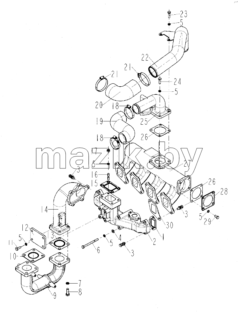  Intake, exhaust assembly