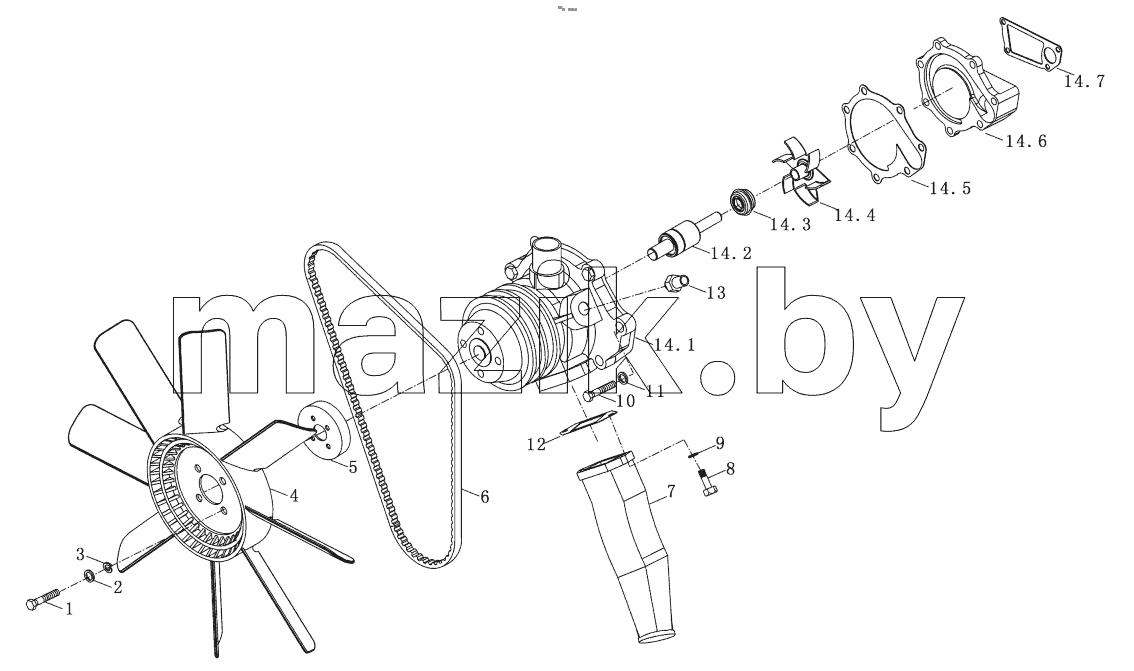  Water Pump and Fan Assy