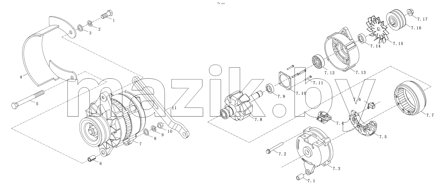  Alternator and Bracket Assy