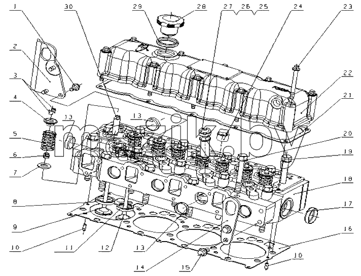 F6000-1003000/03 Головка цилиндров и крышка