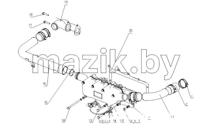 J40XA-1013000 Маслоохладитель в сборе