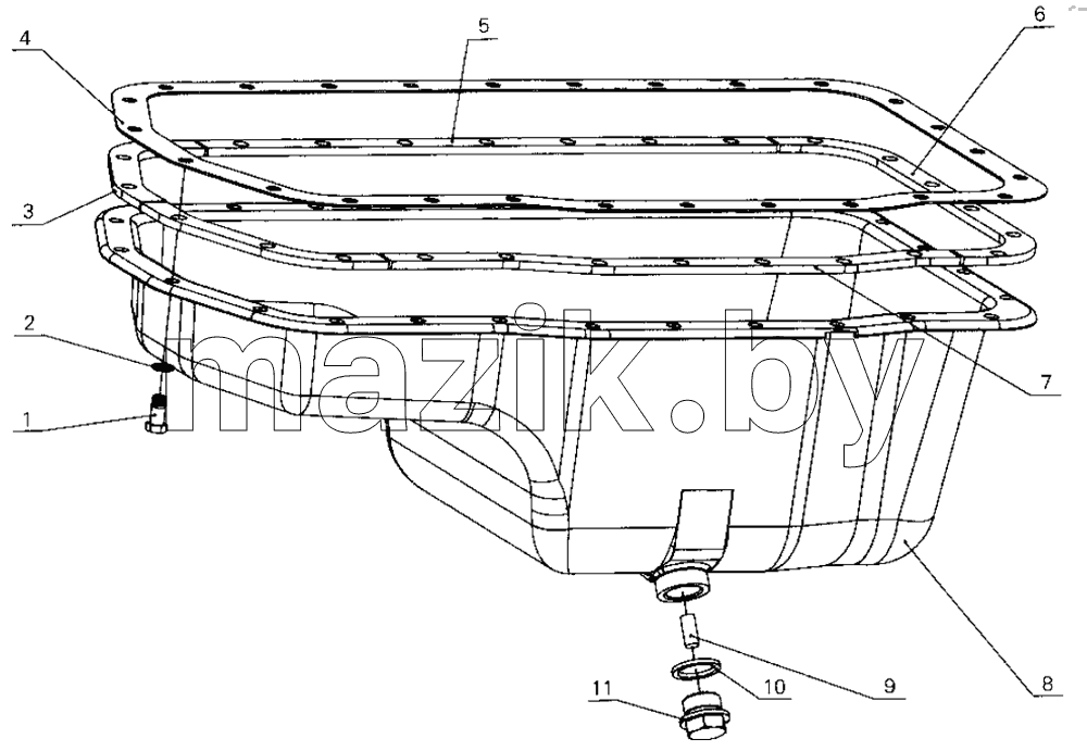 G0100-1009000B Oil sump assembly