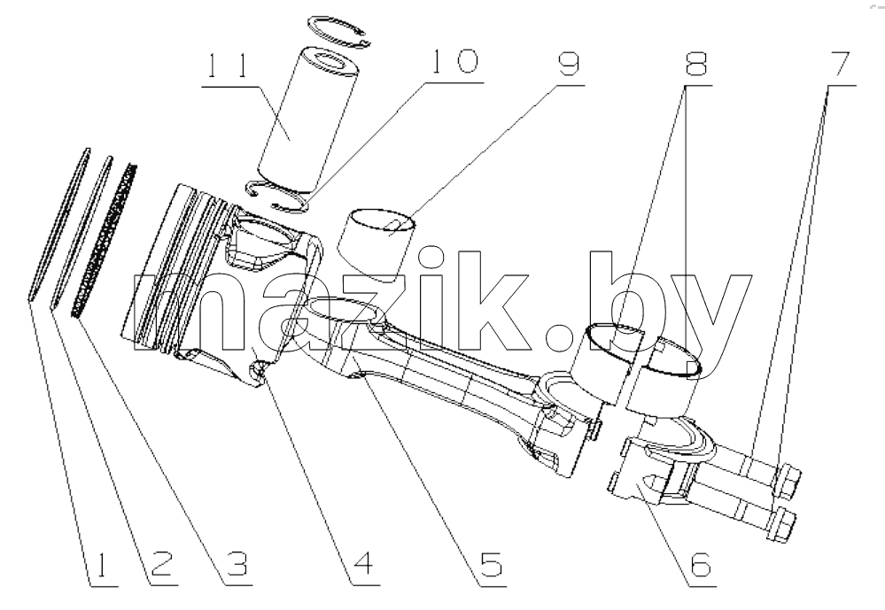  D4A00-1004000 Piston and con-rod Assembly