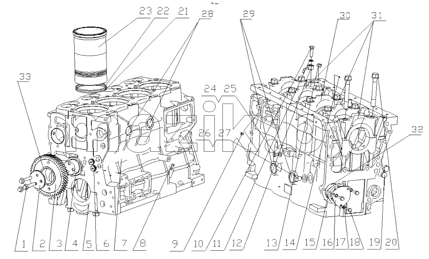  D7019-1002000/26 Cylinder Block Assembly