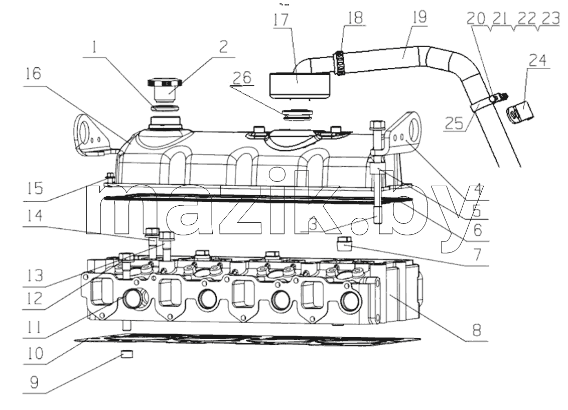  D30-1003000B/09 Cylinder Head Assembly