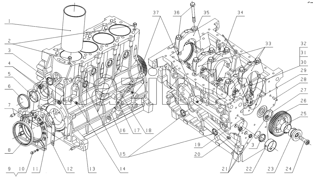 G05LA-1002000 Cylinder block assembly