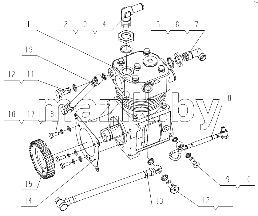 G0219-3509000 Pneumatic Air Compressor Assembly
