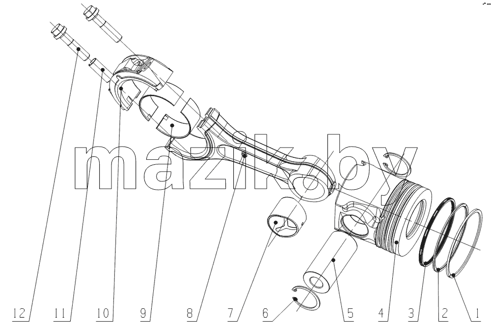G4700-1004000 Piston and connecting rod