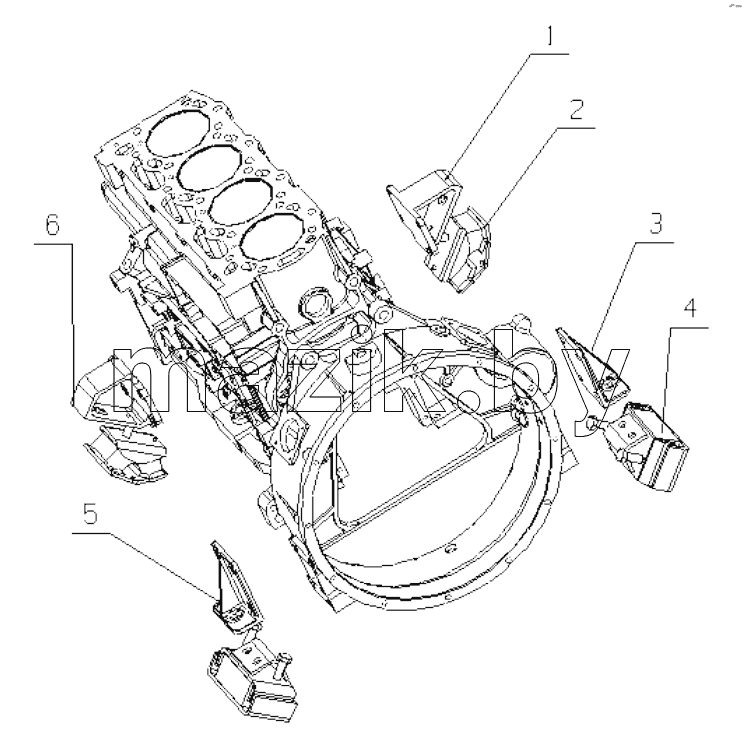  G040J-1001000/02 Engine Suspension Assembly