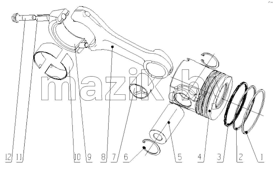  G6400-1004000/08 Piston and Connecting Rod