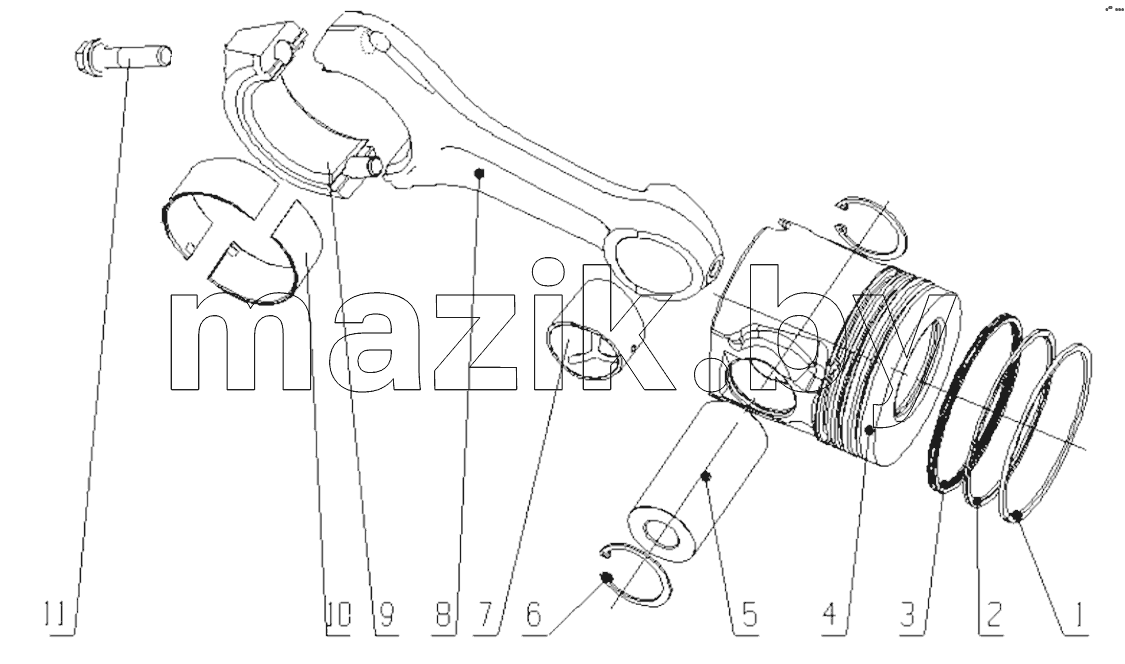  G3R00-1004000/03 Piston & Connecting Rod Assembly