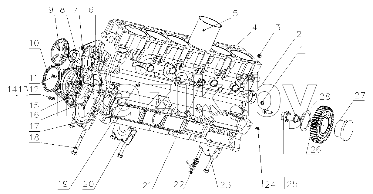  G4R0A-1002000/01 Cylinder Block Assembly