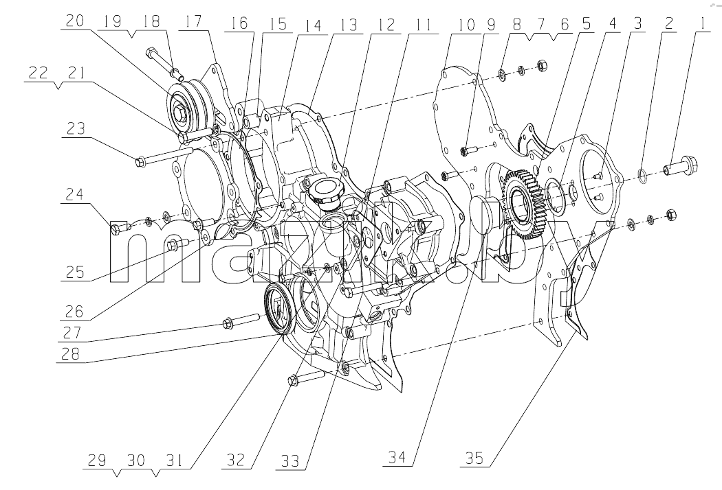  G3E00-1002200/04 Timing Gear Chamber Subassembly