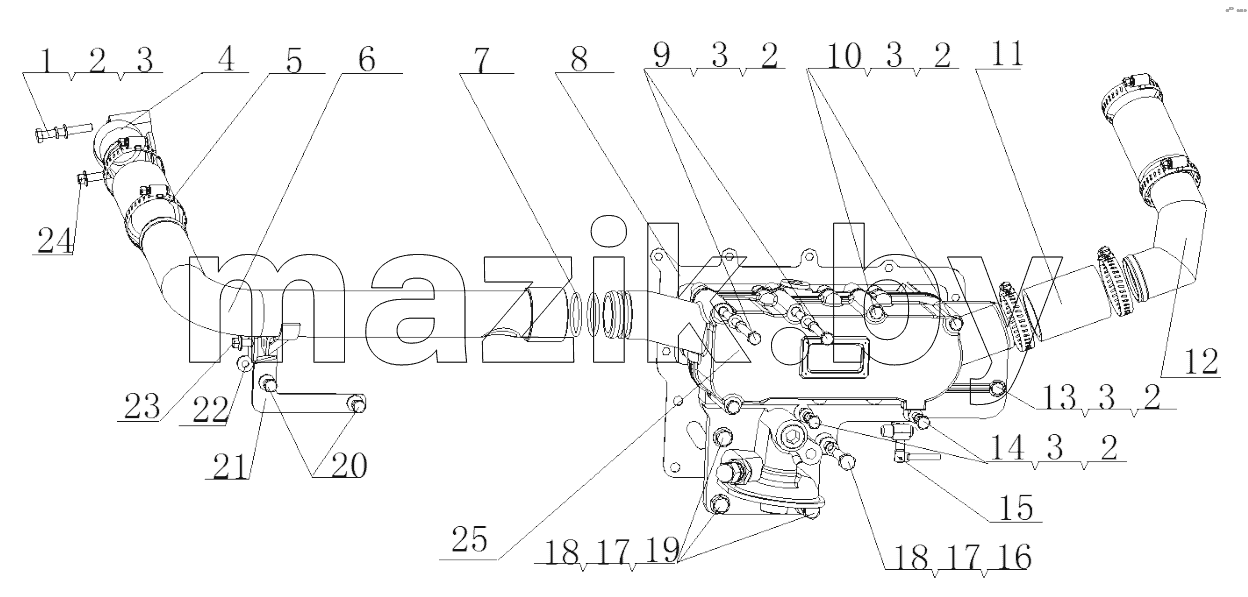  J8004-1013000/08 Oil Cooler Assembly