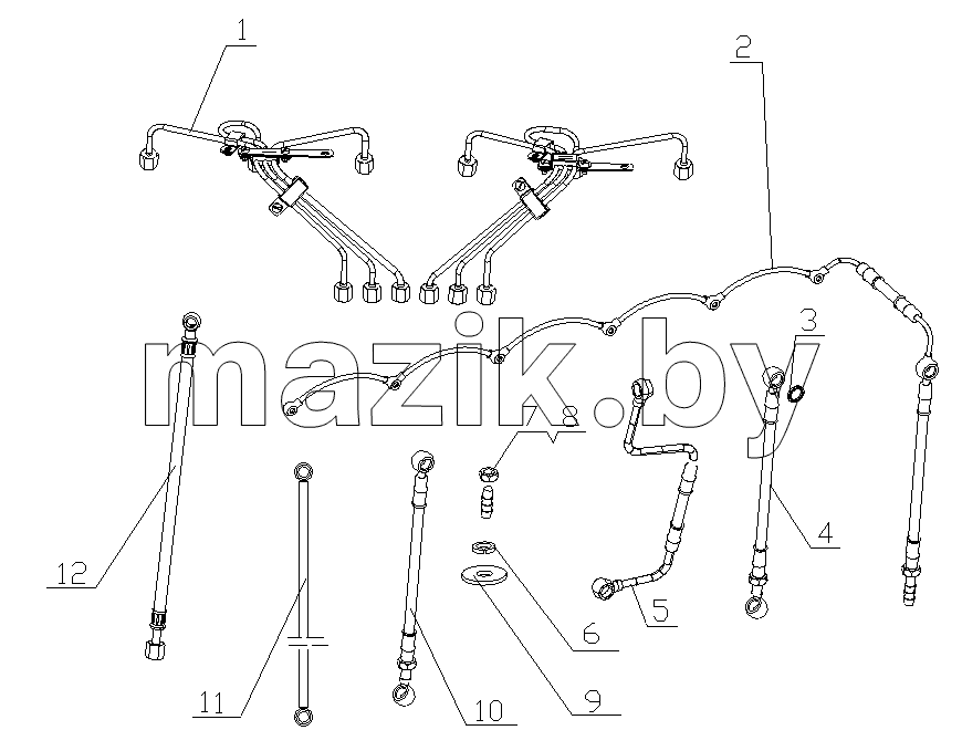  J8AG1-1104000/03 Supply System Pipeline Assembly