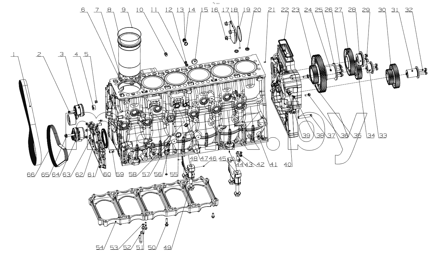  K7301-1002000 Cylinder Block Assembly