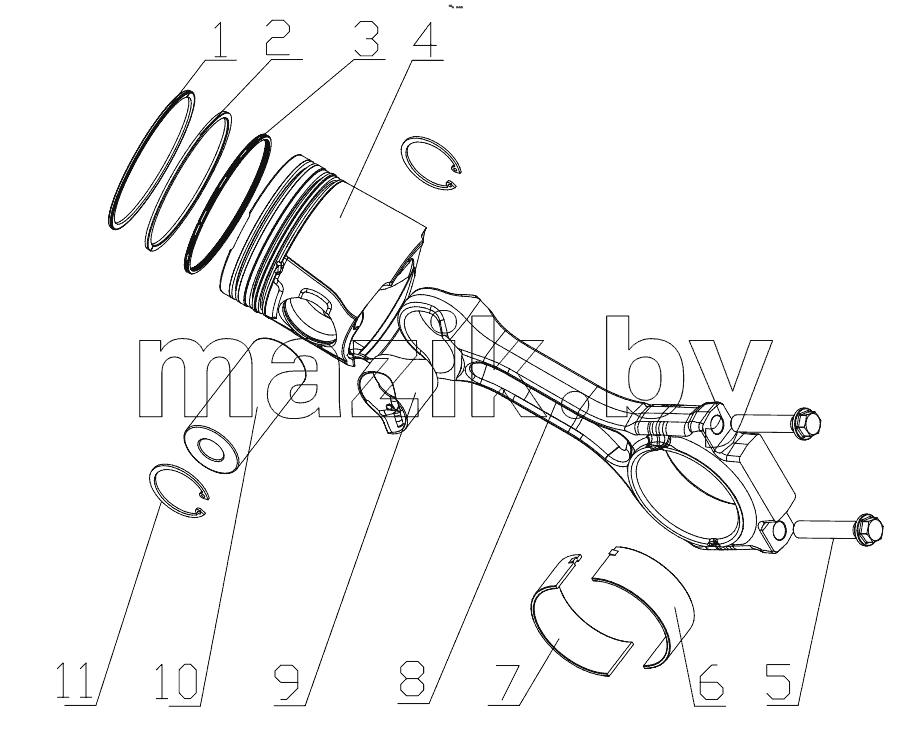  KC000-1004000 Piston & Connecting Rod Assembly