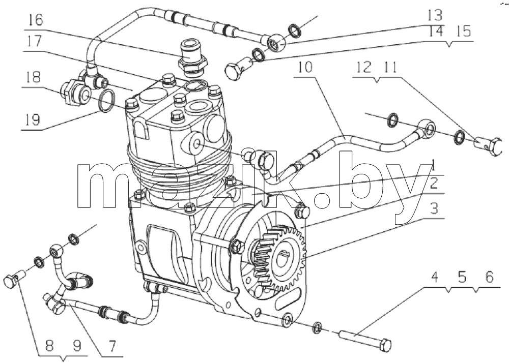 L3002-3509000 Air brake air compressor assembly