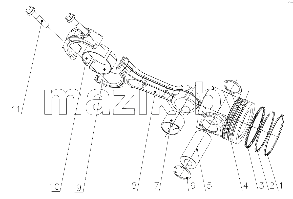  LNE00-1004000/04 Piston Connecting Rod Assembly