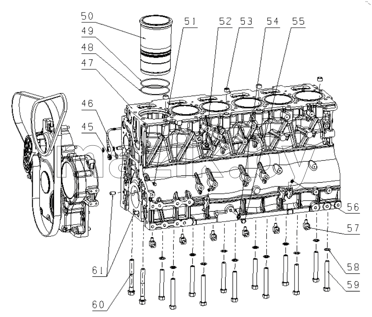  A70FF2-1002000 Cylinder Block Assembly