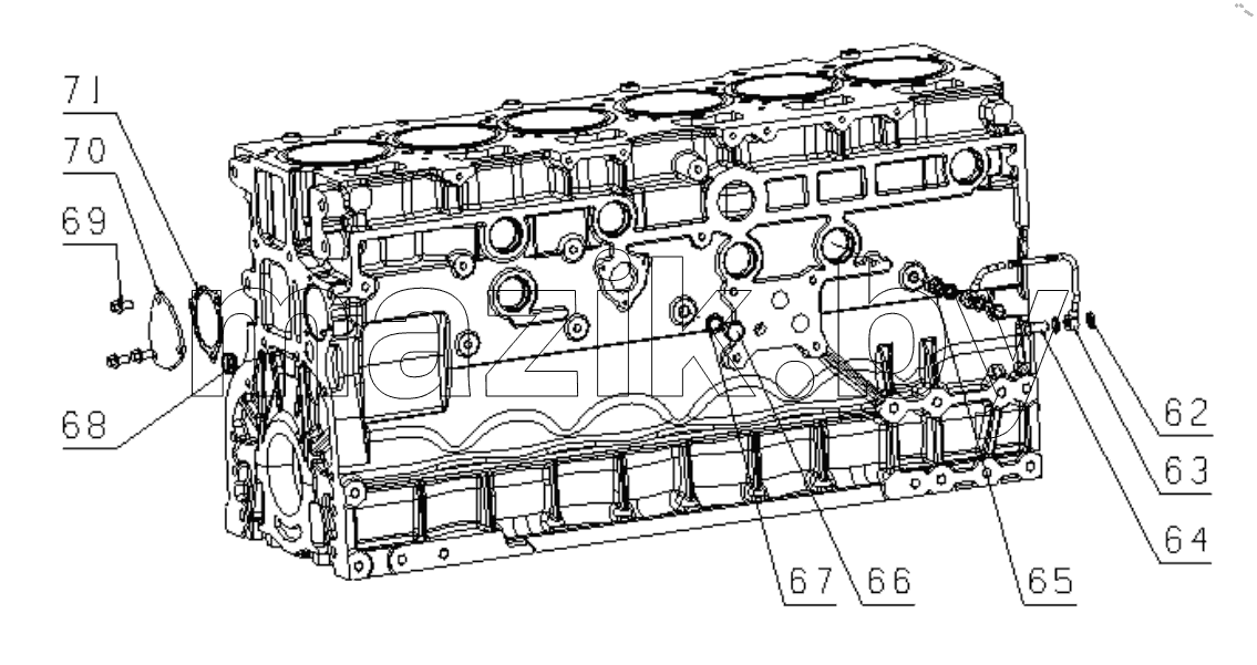  A70FF2-1002000 Cylinder Block Assembly