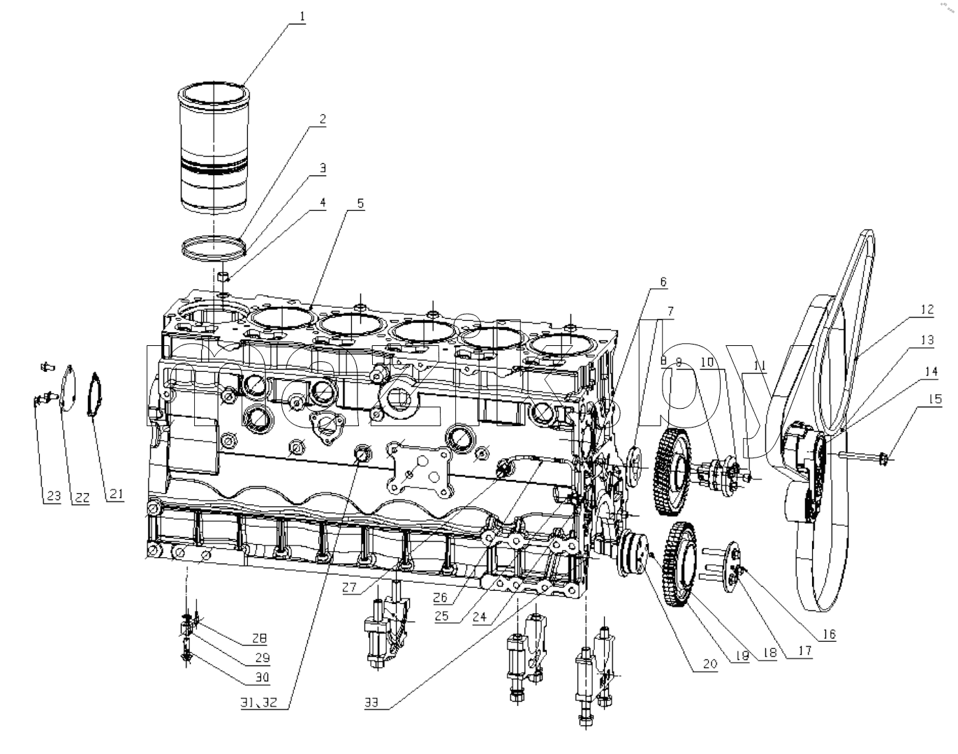  A7Y0S1-1002000 Cylinder Block Assembly