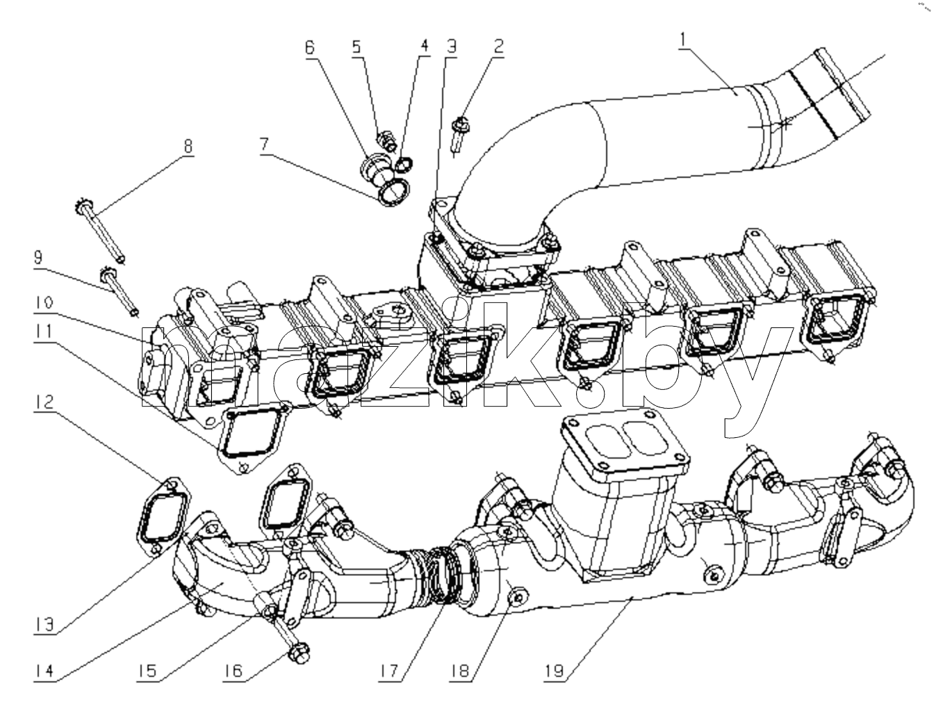  A7Y0S1-1008000 Exhaust manifold parts
