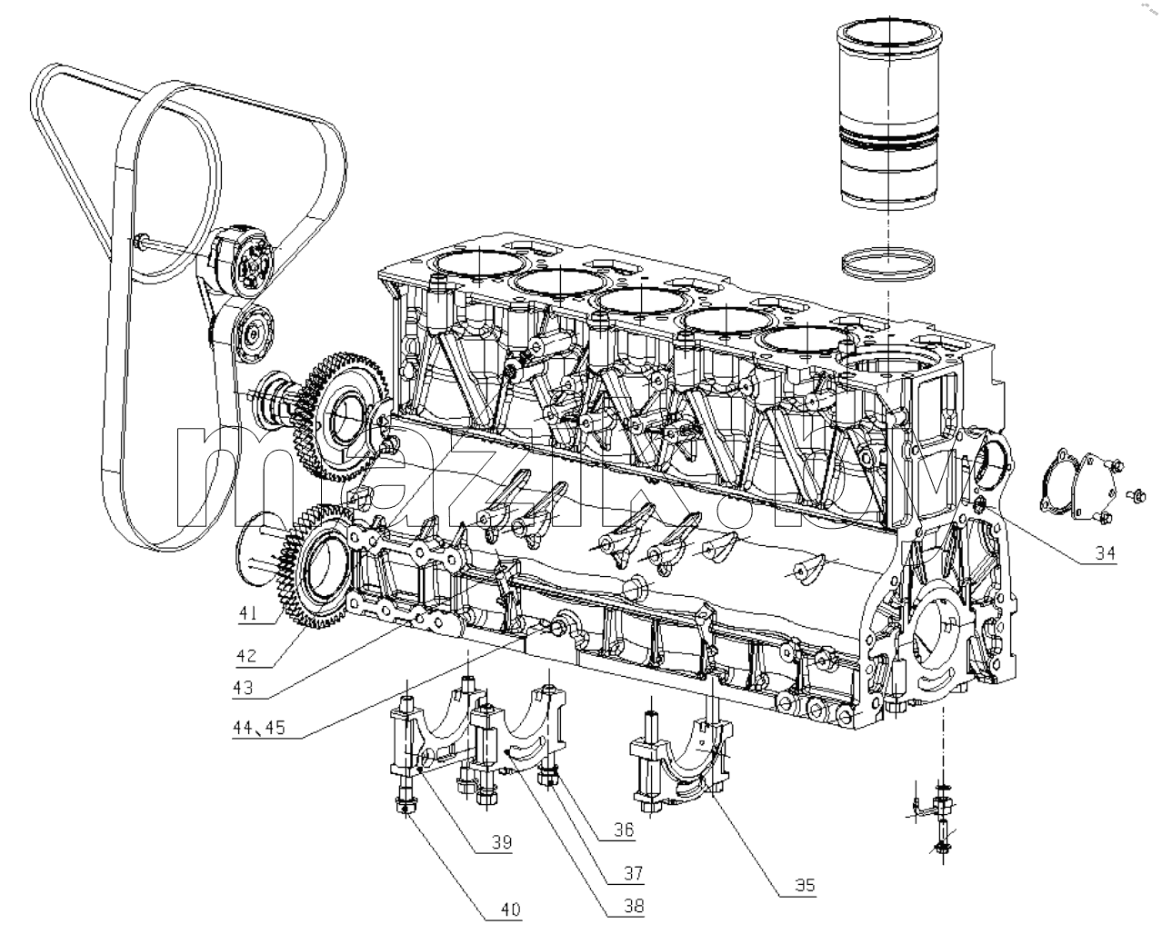 A7Y0S1-1002000 Cylinder Block Assembly