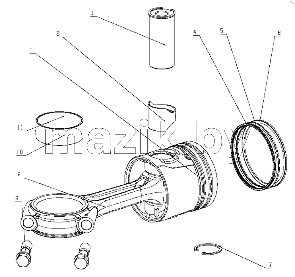  JA300-1004000 Piston & con-rod assembly