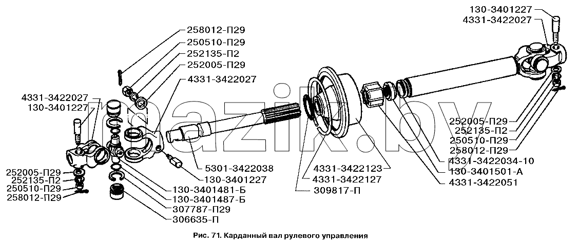 Карданный вал рулевого управления