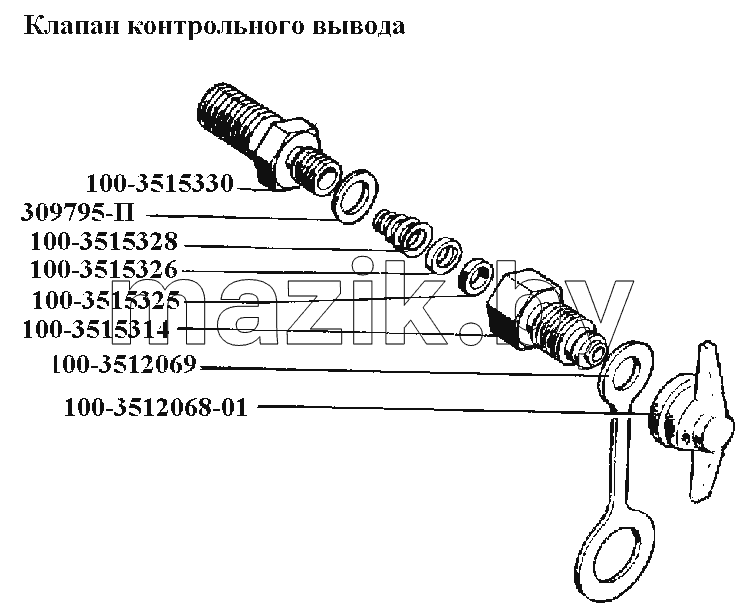 Тормоза\Клапан контрольного вывода