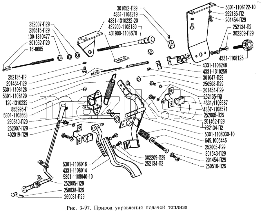 Привод управления подачей топлива