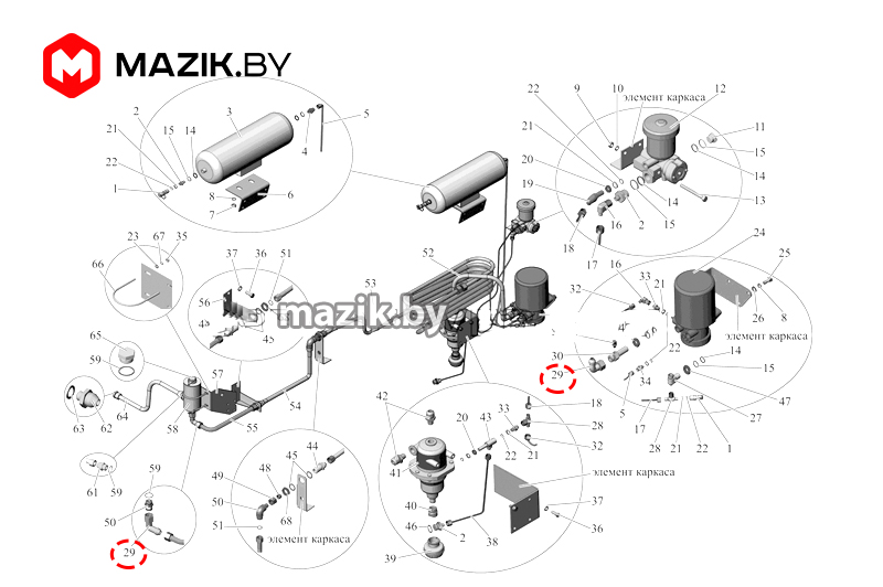 Угольник компрессора маз оао маз 103 3506123