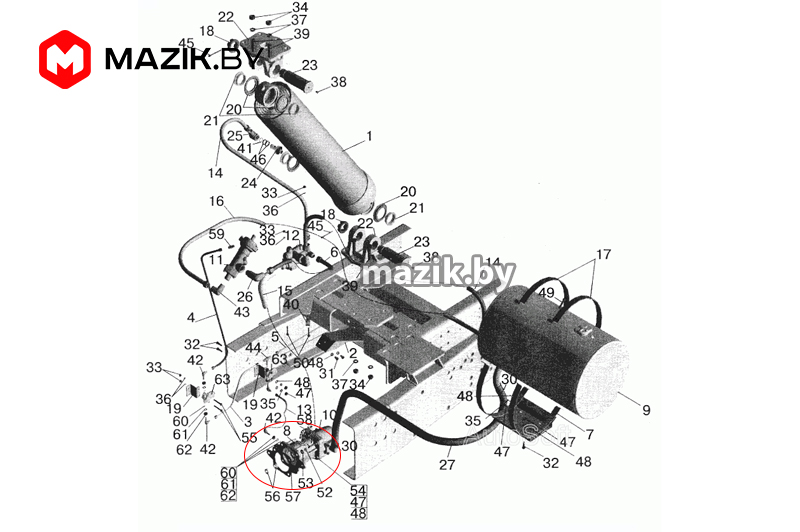 Коробка отбора мощности (КПП-202),МАЗ ОАО 1 64228-4202010 У